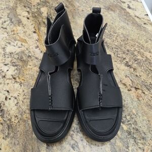 Black Leather Men's Sandals